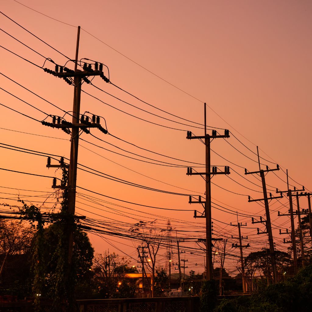 Power transmission lines representing Utilities