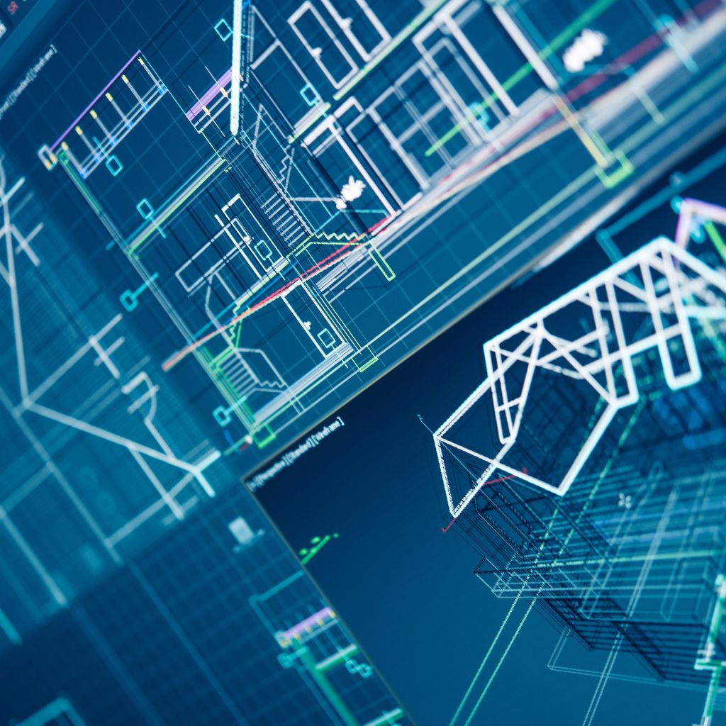 3D building model scan render