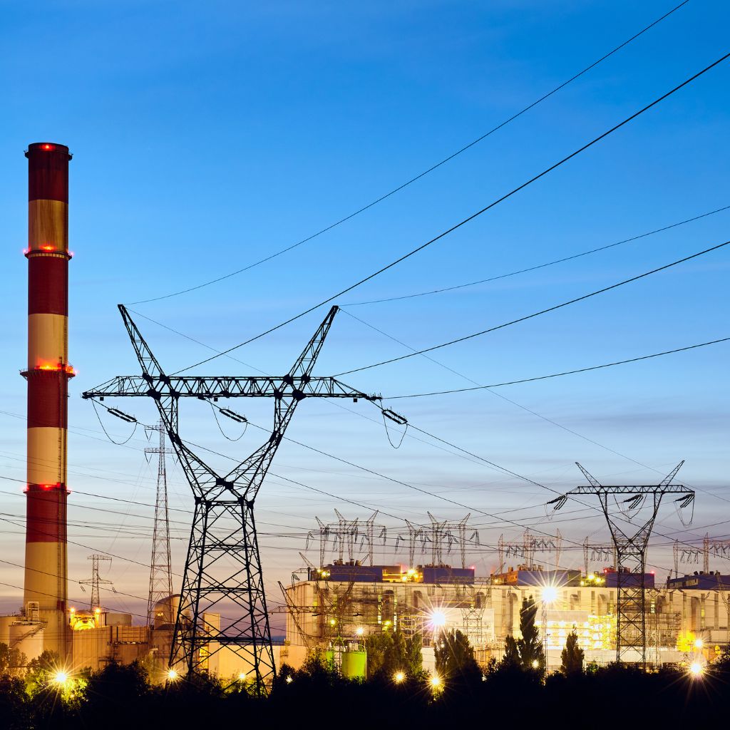 Electric transmission lines pylons