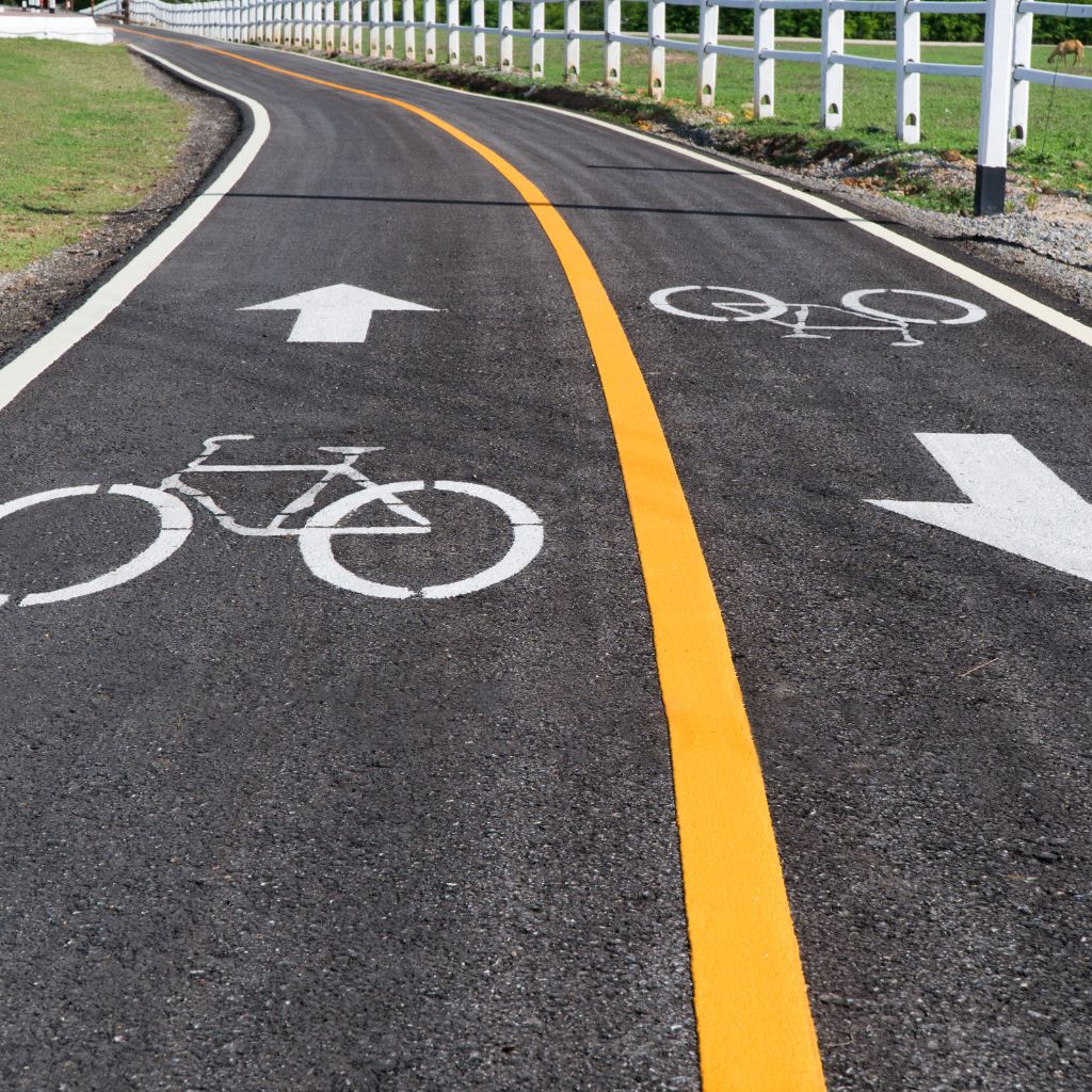 Multi lane highway with glowing indicators