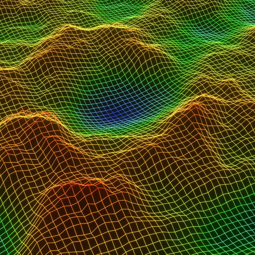 Rainbow color point cloud scan mesh model